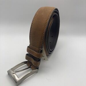 Johnston & Murphy Men's Distressed Casual Leather Belt 42 Brown Made in USA